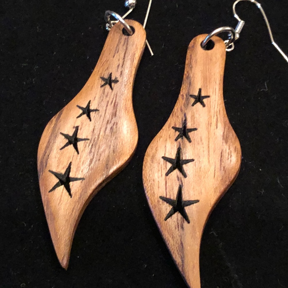 Handcrafted Walnut Wooden Earrings